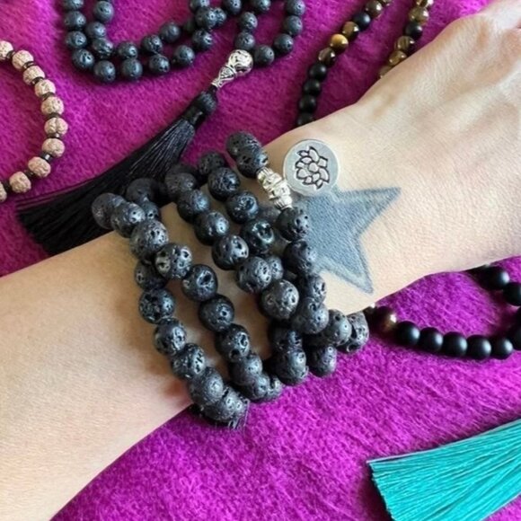 Pele Fire Goddess Lava Mala WRAP Bracelet Necklace - Picture 5 of 6